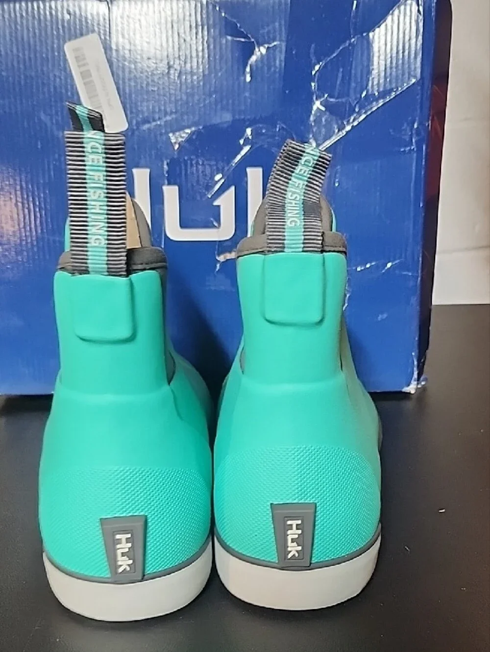 Huk Teal and White Slip-On Water Sneaker